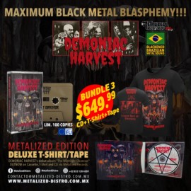 DEMONIAC HARVEST  THE MIDNIGHT OBSESSOR BUNDLE CD + TAPE + SHIRT XL