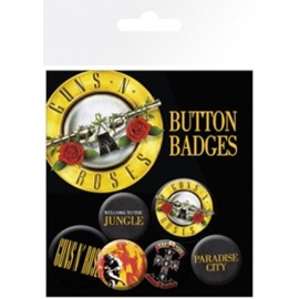 GUNS N' ROSES  LYRICS AND LOGOS BUTTON PACK